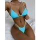 thumbnail image 2 of Mujeres vendaje sólido sexy bikini push-up acolchado traje de baño traje de baño conjunto de ropa de playa Fridja nalpqowj23548, 2 of 8