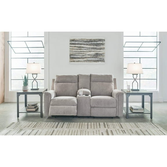 Signature Design by Ashley Barnsana Ash Power Reclining Loveseat with Console