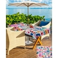 thumbnail image 5 of Fsddascl Colorful Abstract Outdoor Tablecloth - 60x84 Inch Rectangle Dining Table Cover, Oil Painted Modern Contemporary Waterproof Outdoor Table Cloth with Umbrella Hole & Zipper for Picnic/Patio, 5 of 7