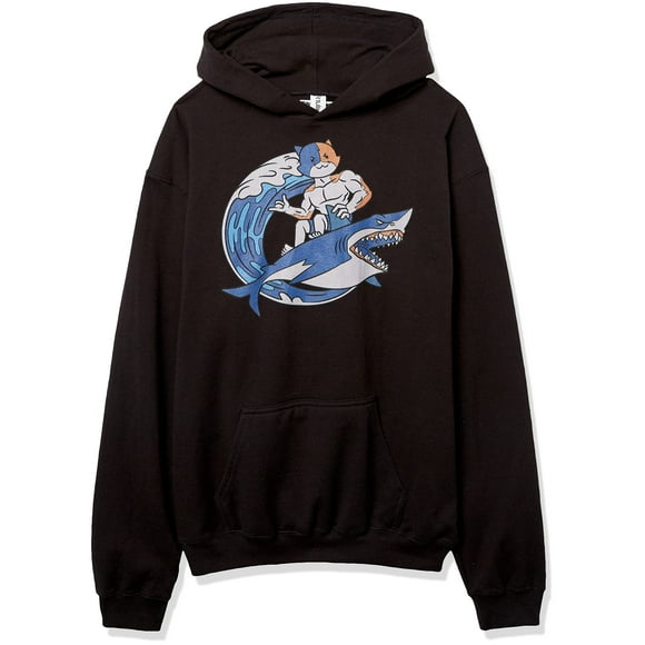 Fortnite Kids' Meowcles Shark Surf Youth Pullover Hoodie, Black, Medium