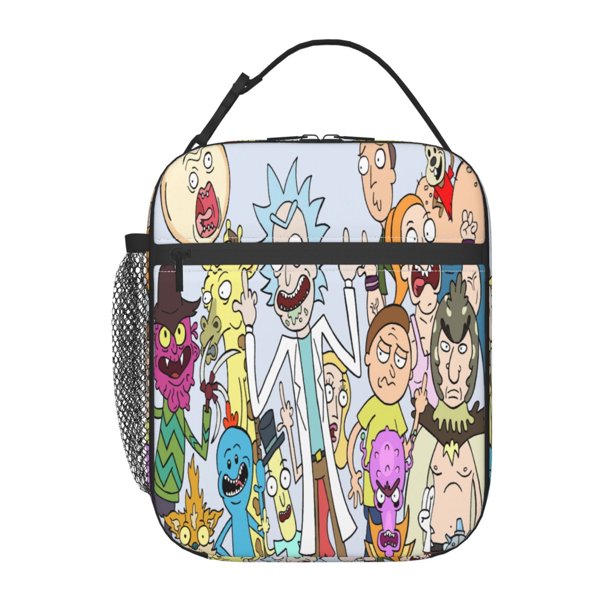 Bolsa de almuerzo Rick y Morty, linda bolsa de almuerzo con aislamiento, contenedor de almuerzo reutilizable, bolsa de almuerzo térmica, bolsa de mano para picnic, viajes al aire libre