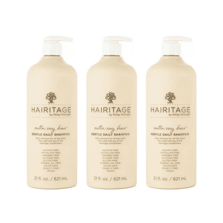 Hairitage Outta My Hair Gentle Daily Moisturizing Shampoo, 21 fl oz (Pack of 3)