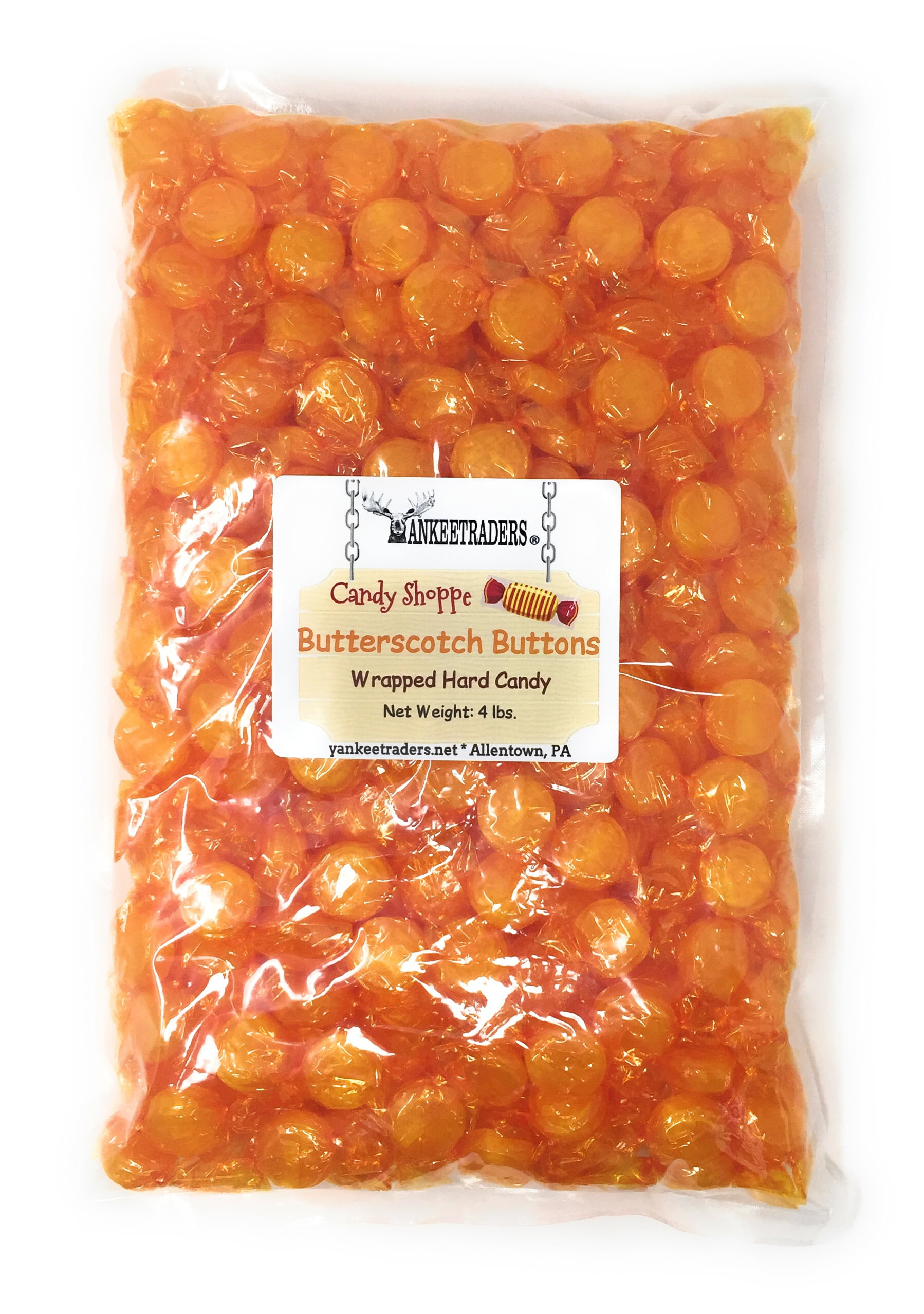 YANKEETRADERS Brand Butterscotch Buttons, Wrapped Candy, 4 ...