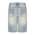 thumbnail image 3 of hotojiny Baggy Jean Shorts for Men Casual Loose Fit Wide-Leg Denim Shorts Vintage Knee Length Streetwear with Pockets, 3 of 6