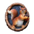 thumbnail image 2 of Huepoe Squirrel Tree Face Ornament - Weatherproof Resin Garden Decor, Outdoor Yard Art, Fairy Garden Accent, Easy to Hang Wall Sculpture (3.62" L x 1.97" W x 4.13" H), 2 of 7
