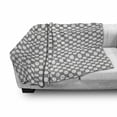thumbnail image 3 of Vintage Soft Flannel Fleece Throw Blanket, Tile Design from Indonesia Monochrome Mosaic of Curved Lines, Cozy Plush for Indoor and Outdoor Use, 70" x 90", Charcoal Grey and White, by Ambesonne, 3 of 6
