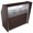 Natural Walnut, variant on Small Reception Desk with Clear Acrylic Panel, 48" W Front Counter Office Reception Table with Metal Frame, White - Self Assembly