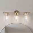 thumbnail image 5 of 45689CPZ Kichler Lighting Brinley - 3 Light Bath Vanity Approved for Damp Locations - with Vintage Industrial inspirations - 10 inches tall by 24, 5 of 19