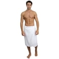 thumbnail image 3 of TowelSelections Women's Wrap Adjustable Cotton Terry Shower Bath Gym Cover Up with Snaps Medium/Large White, 3 of 4