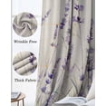 thumbnail image 3 of Purple Spring Floral Blackout Curtains for Bedroom Living Room Darkening Curtains 90 Inch Summer Flowers Botanical Rustic Black Out Window Curtain Privacy Window Treatment Grommet Drapes 52"x90"x2, 3 of 9
