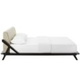 thumbnail image 3 of Modway Luella Queen Solid Wood Fabric Platform Bed in Walnut/Beige, 3 of 5
