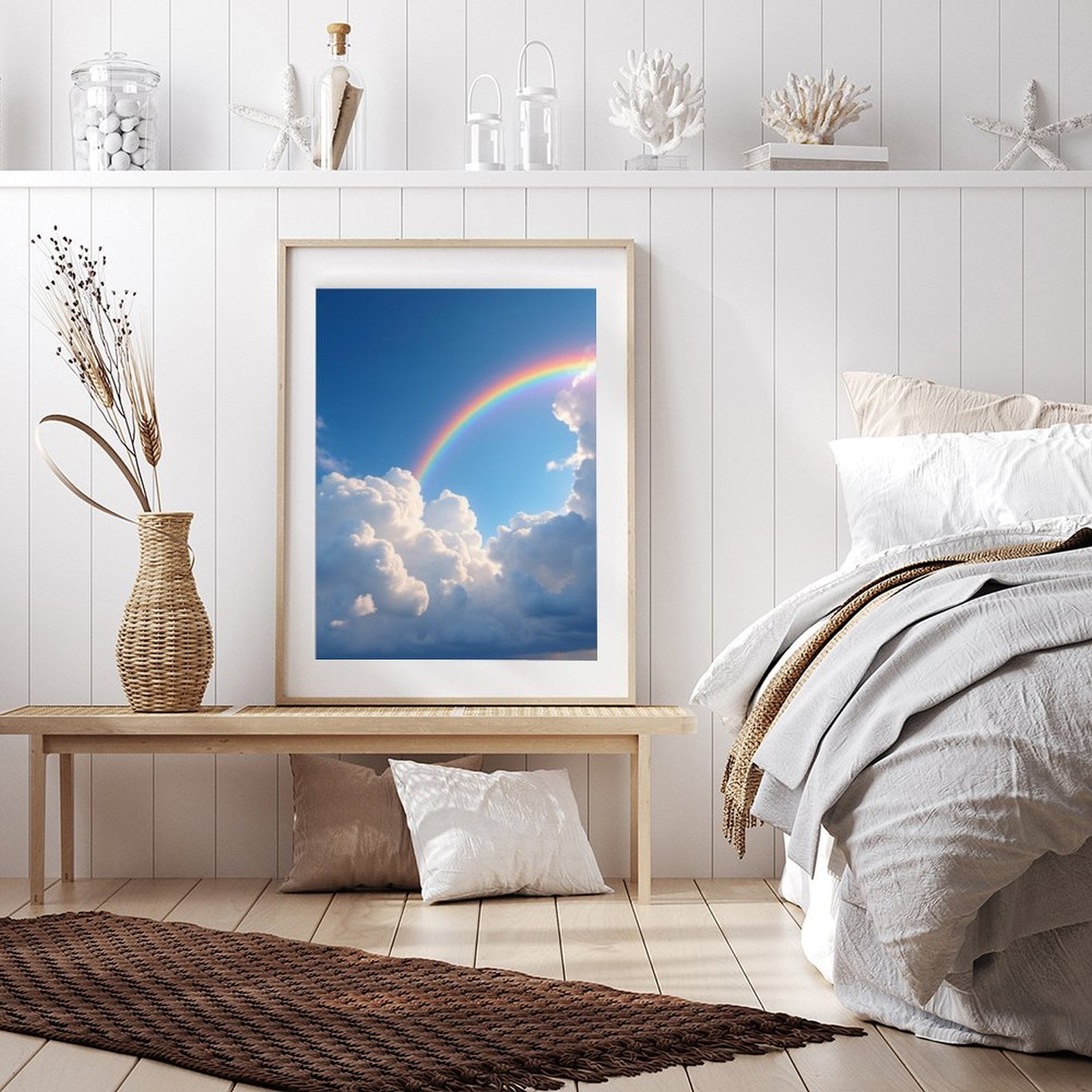 Diamond Art Kit for Adults, Rainbow Skies Above Clouds Diamond Painting for Adults Beginners, 5D DIY Diamond Art Painting Kits, Colorful Diamond Painting Craft for Home Decor 12x16