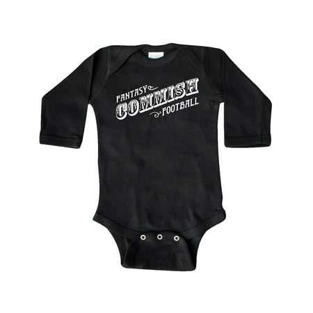 

Inktastic Fantasy Footbal Commish in White Text Gift Baby Boy or Baby Girl Long Sleeve Bodysuit