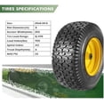 thumbnail image 5 of M optimized Set of 2 20x8.00-8 Lawn Tires with Rim, 20x8-8 Mower Tractor Turf Tire, 4 Ply Tubeless, 950lbs Capacity, 3" Centered Hub, 3/4" Bushing, 5 of 6