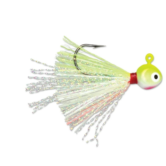 VMC Hot Skirt Glow Jig 1/16oz Chartreuse White Fishing Lure