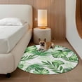 thumbnail image 2 of Summer Botanical Round Area Rug 5Ft Washable Circle Rugs for Living Room Bedroom, Monstera Palm Leaves Green Non-Slip Carpet Floor Mats Indoor Outdoor Carpet Runner Aesthetic Home Decor, 2 of 8