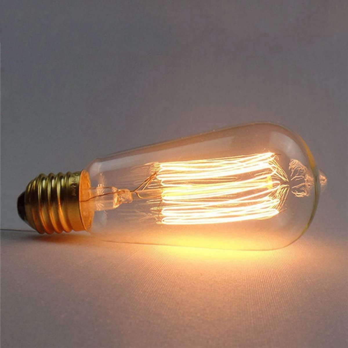 6 x Edison E27 60W ST64 Retro Filament Vintage Light Bulbs Dimmable Industrial