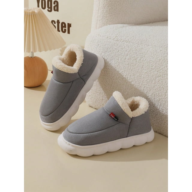 Ladies' Fashionable Furry Winter Warm Indoor Slippers Boots For Home