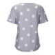thumbnail image 4 of Gibobby Camisas mexicanas con cuello en V para mujer Blusa informal suelta lunares para mujer, camiseta manga corta con cuello en V estampada(Gris,M), 4 of 5