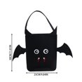 thumbnail image 3 of CUZIBR Kids Halloween Bat Shaped Candy Handbag Cartoon Funny Face Treating Bag Children Trick Or Treating Party Storage Tote, 3 of 4