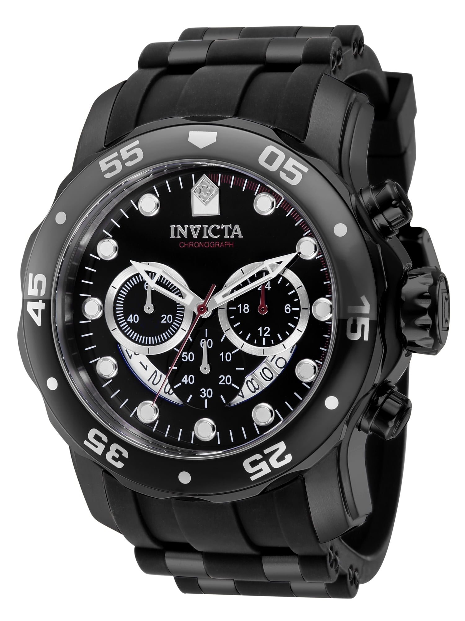 Invicta Pro Men 48mm Stainless Steel Black dial Chronograph Quartz Watch - Walmart.com