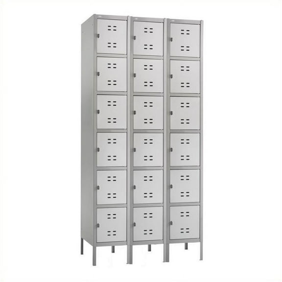 Pemberly Row Box Locker 3 Column in Gray