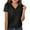 Black, variant on Big Kid Girls Casual Short Sleeve V Neck T Shirt Pure Color Ruffled Button Top For Everyday Wear School Outdoor Spring Summer Ruffle Girl Clothes Its Not A Food Baby Youth Girls 9-10 Years Brown