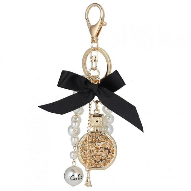 Porte-clés en forme de bouteille de parfum Hilitand, porte-clés en alliage,  beau porte-clés en perle confortable, surface polie pour sac de téléphone
