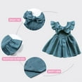 thumbnail image 3 of WIBACKER Toddler Baby Girl Dress Summer Cotton Linen Ruffle Halter Sleeveless Kids Casual Beach Party Dresses 2-5 Years, 3 of 8
