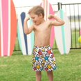 thumbnail image 4 of FORMRS Boys Swim Trunks Quick Dry Mesh Liner Boardshorts Sizes XS-XL, Colorful Stars, 4 of 7
