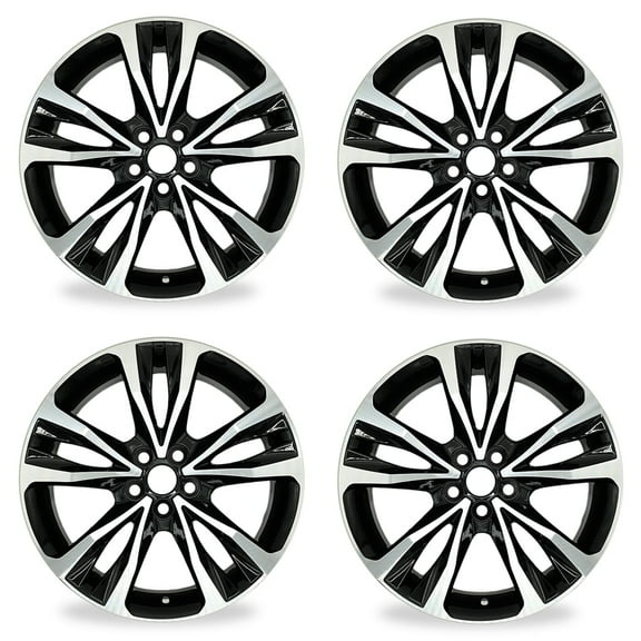 Velospinner 17" x 7" Automotive Rims Brand New Machined Black Wheels for Toyota Corolla 2017, 2018, 2019 OEM Quality Replacement 75208, Set of 4