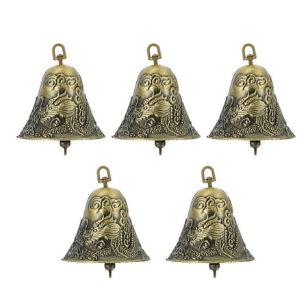 

5 Pcs Dragon and Phoenix Bells Zinc Alloy Bell Pendant Bell Hanging Decor