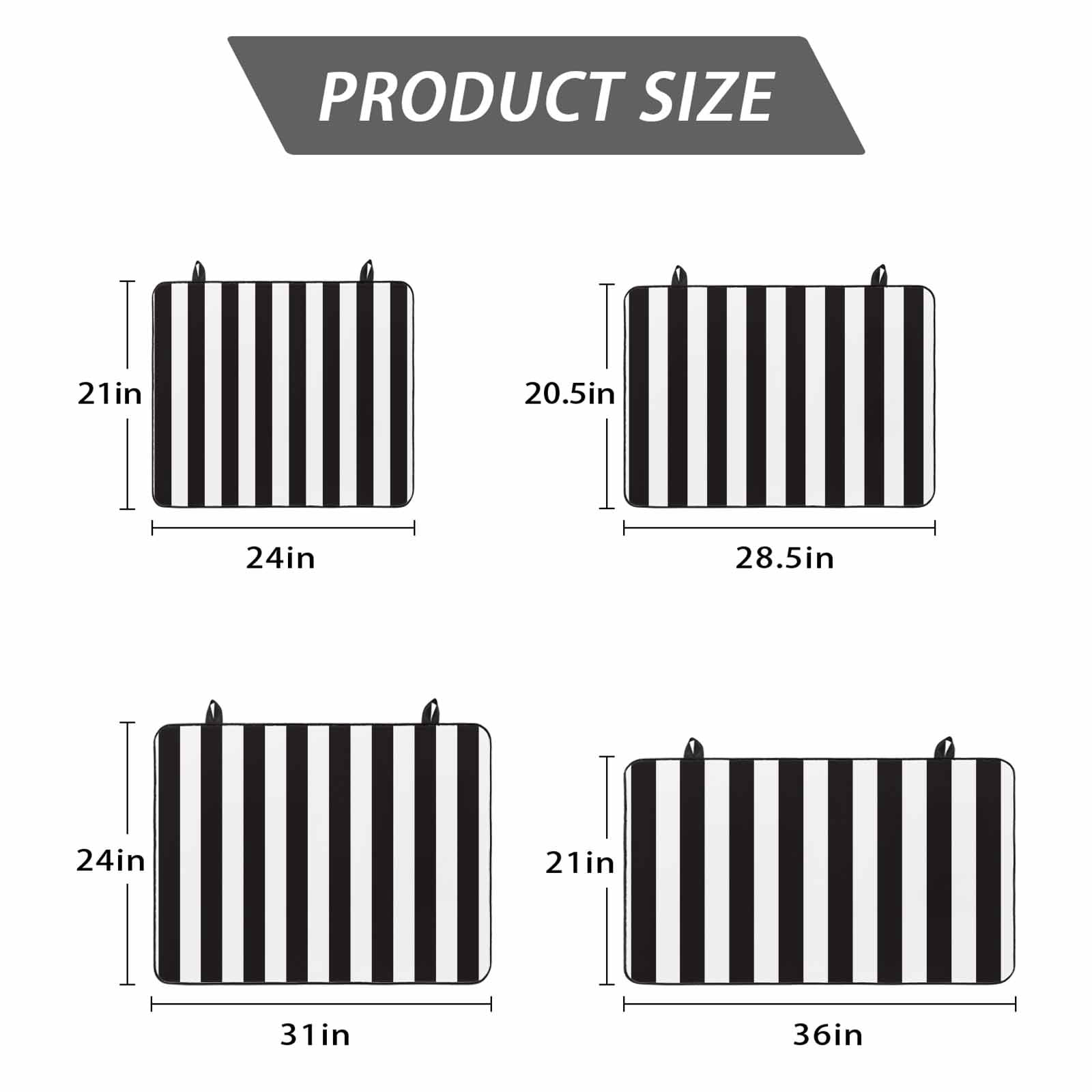 Simple Black White Stripes Stove Top Cover for Electric Stove, Heat-proof & Non Slip Glass Top Stove Cover Protector, Modern Stripes Kitchen Flat Cooktop Rubber Mat 24x21 Inches