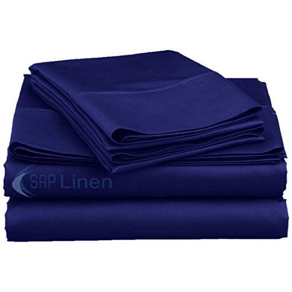 Hotel Quality 4-Piece Sheet Set with 9'' Deep Pocket Solid Pattern, Soft 800 Thread Count Egyptian Cotton (Full, Navy Blue)