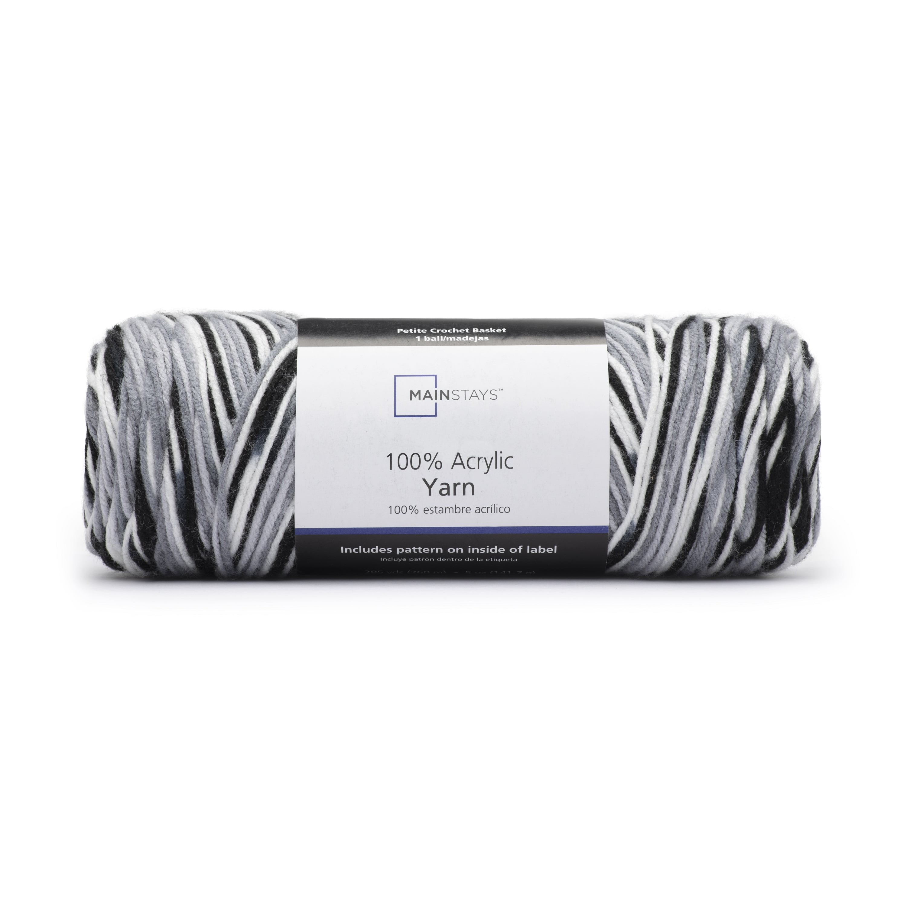 Mainstays Medium Acrylic Black Yarn, 285 yd