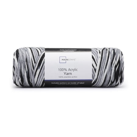 Mainstays Medium Acrylic Black Yarn, 285 yd