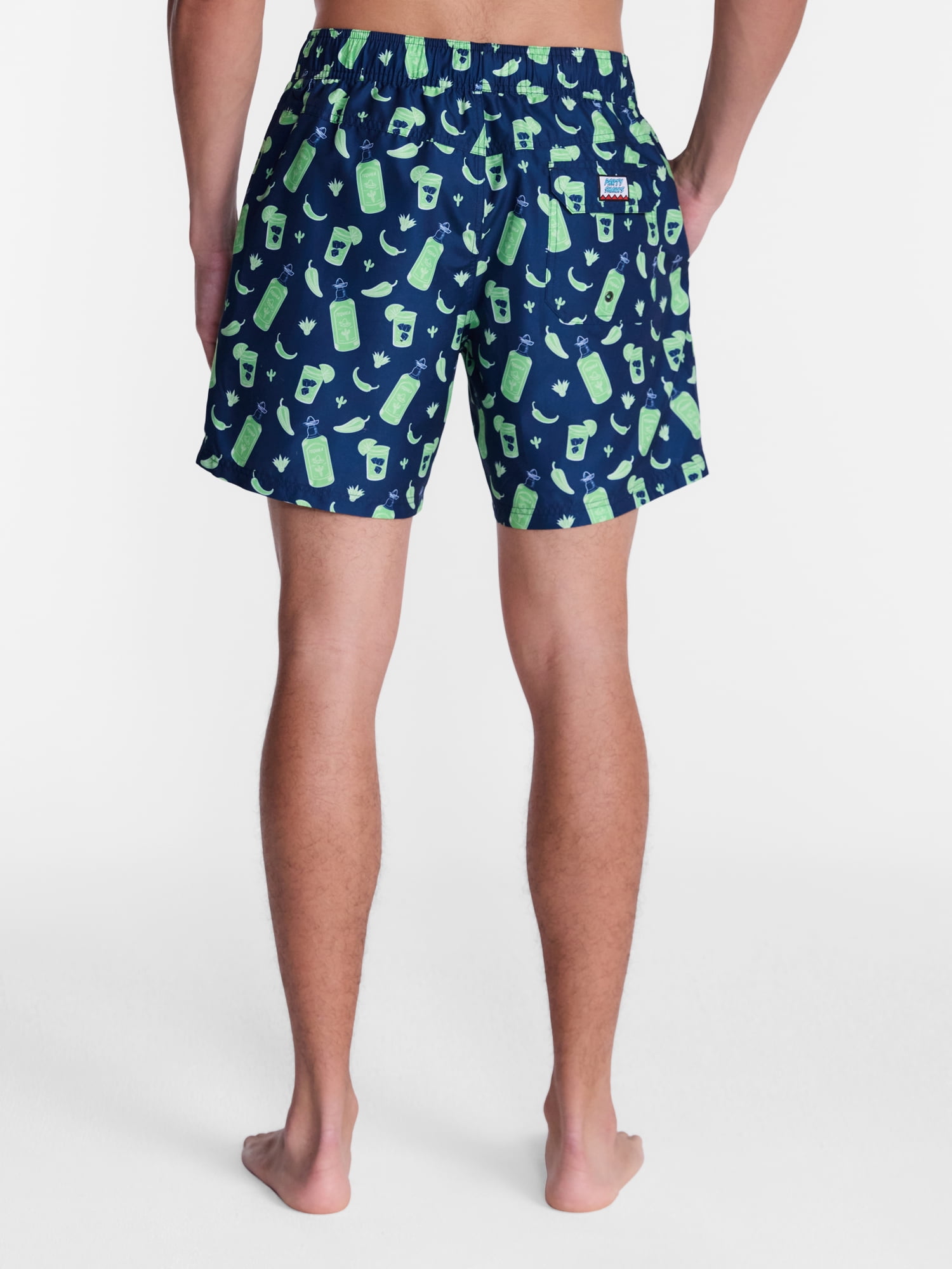 Party Sharks Men's Swim Trunks, 6.5" Inseam, Sizes S-XL
