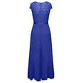 thumbnail image 4 of Women's V Neck Dress Wedding Guests High And Low Flower Lace Party Formal Bridesmaid Dress, 4 of 6