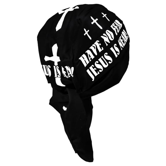 CHRISTIAN Doo-Rag with SWEATBAND Motorcycle Skull Cap Biker Do-Bandana