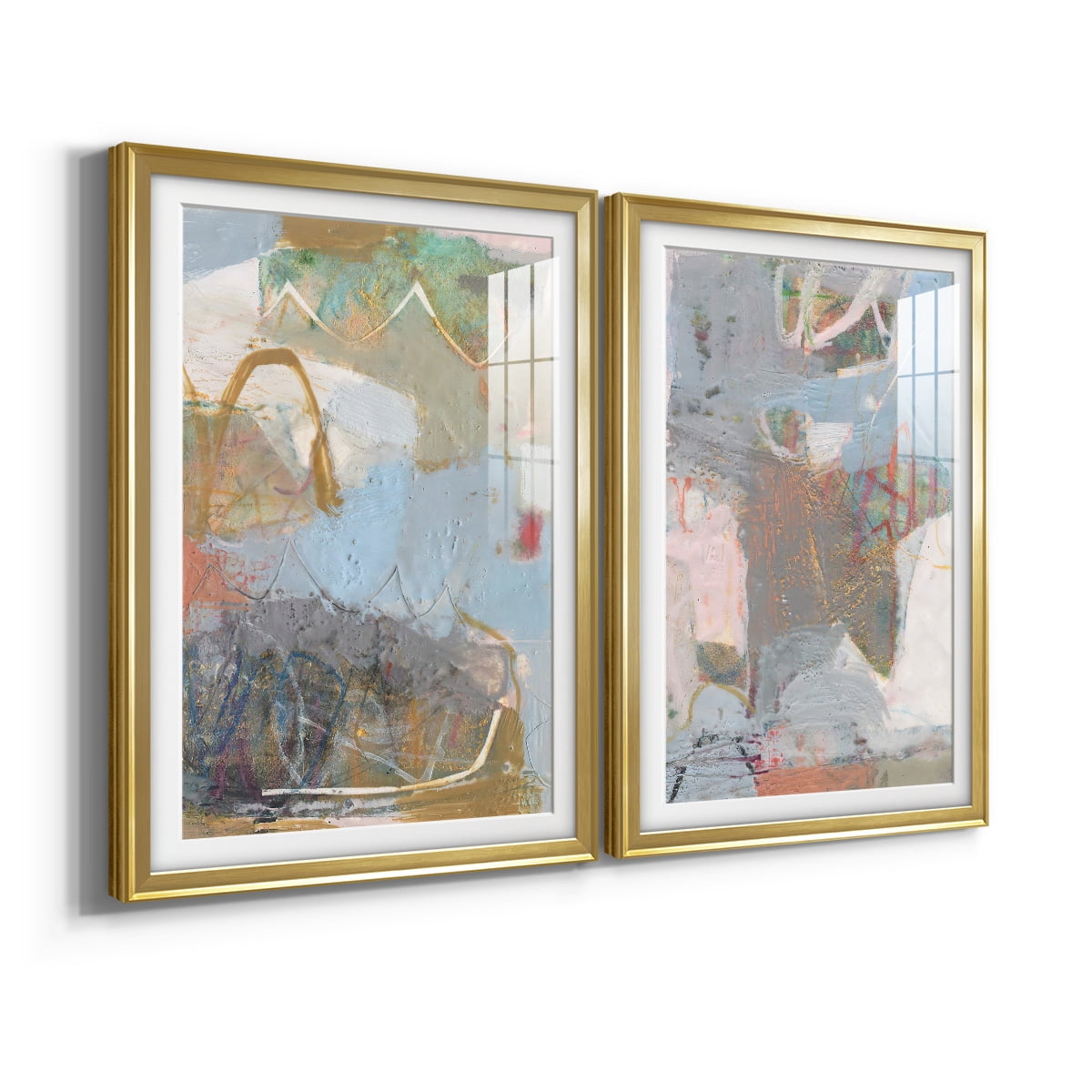 Wexford Home Minim I Premium Framed Print, 30.5" x 42.5" - Ready to Hang, Gold (Set of 2)