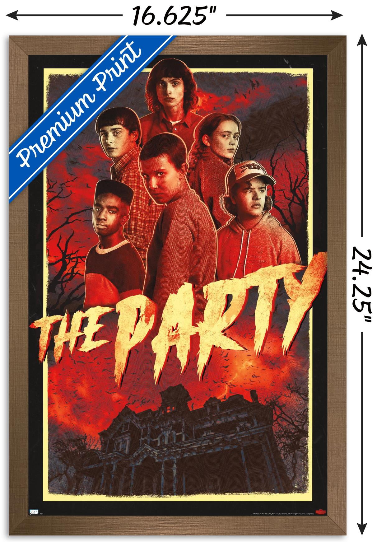 Netflix Stranger Things: Season 4 - The Party Wall Poster, 14.725" x 22.375" Framed
