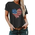 thumbnail image 1 of Birdeem T-Shirt pour Femmes d'Été Décontracté Ample Imprimé Fête de l'Indépendance à Col Rond à Manches Courtes, 1 of 1