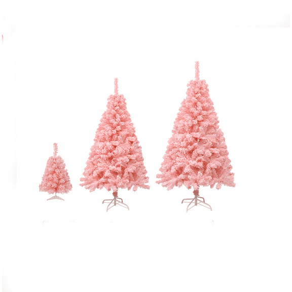 Christmas Tree Bare Tree With The Same Pink Flocked Christmas Tree, Thickened Steel Tube Lacquered Base And Easy To Assemble(0.6m)