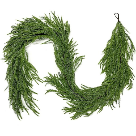 6FT Christmas Garlands Pine Garland Real Touch Artificial Faux Greenery Garland for Holiday Indoor Outdoor Decor