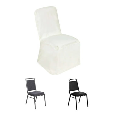 Efavormart Ivory Square Top Polyester Banquet Chair Cover Dinning Event Slipcover For Wedding Party Banquet Catering