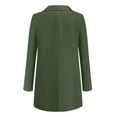 thumbnail image 3 of Ladies Workoffice Blazer Lapel Notched Elegant Cardigan Single Breasted Blouse Button Down Fashion Jacket Solid Color Fitted Suit Mid Length Leisure Outwear, 3 of 6