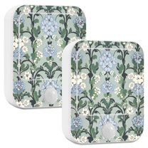 Yayeee 2-Pack Plug in LED Night Lights with Light Sensors Motion Detectors, Blue Blossom