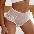 thumbnail image 2 of Siilsaa Panties For Women Crochet Lace Lace Up Panty Sexy Hollow Out Underwear Sexy Underwear for Women plus Size White,M, 2 of 4