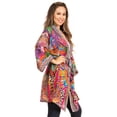 thumbnail image 4 of Sakkas Janis Women's Lightweight Open-Front Amazing Print Cardigan Sweater Pockets - 593-Pink - S/M, 4 of 5
