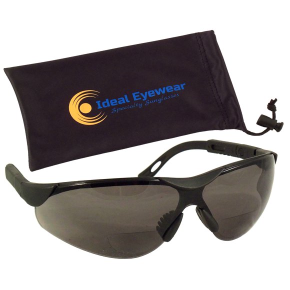 Ideal Eyewear SafeSpecs Lunettes de Sécurité Bifocales avec Branches Réglables - Lunettes de Soleil Bifocales - Lunettes de Sécurité - ANSI Z87.1 - UV400 (+1.50 Puissance)